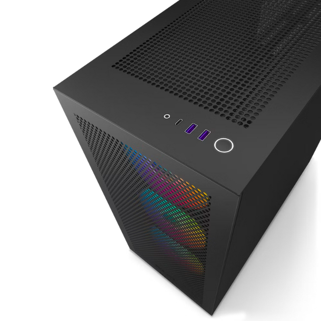 Gabinete NZXT H7 FLOW RGB Negro / Cristal Templado / ATX Sin Fuente / USB Tipo C / 3 Ventiladores RGB 140mm + 1 140mm / CM-H71FB-R1