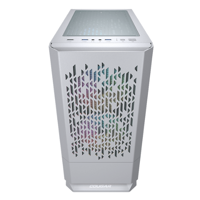 Gabinete Cougar MG140 Air White RGB / Compact ARGB / Sin fuente de alimentación / Mini ITX, Micro ATX, Mini Tower / Rejillas de Ventilación / USB 3.0 / 385JM80.0002