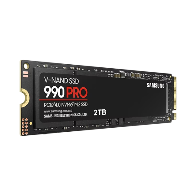 Unidad de Estado Solido SSD NVMe M.2 Samsung 990 Pro, 2TB, 7,450/6,900 MB/s, PCIe 4.0 - MZ-V9P2T0B/AM