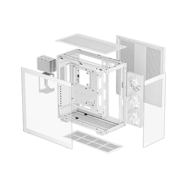 Gabinete DeepCool CH780 / E-ATX / Cristal Templado / 1 Ventiladores 1×420mm Instalado / USB Type C / Blanco / R-CH780-WHADE10-A-1