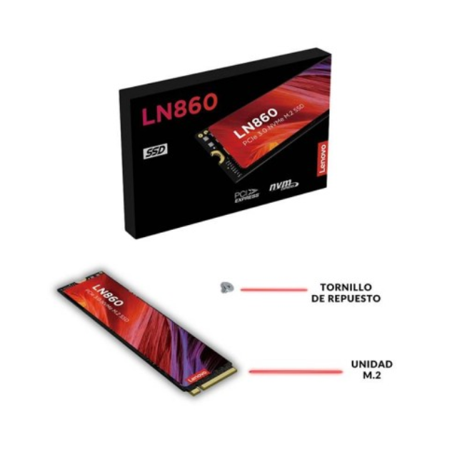 Unidad de Estado Sólido SSD Lenovo LN860 NVMe / 2TB / PCI Express 3.0 / M.2 / LENOVO LN860 2TB