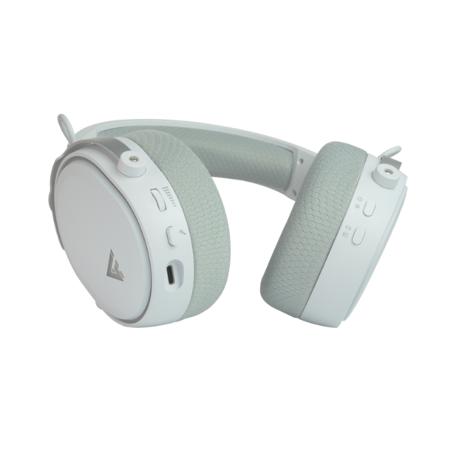 Diadema Gamer GameFactor HSB600 white, inalámbrica, micrófono, triple conectividad, 2.4G, Bluetooth, 3.5mm - HSB600-WH