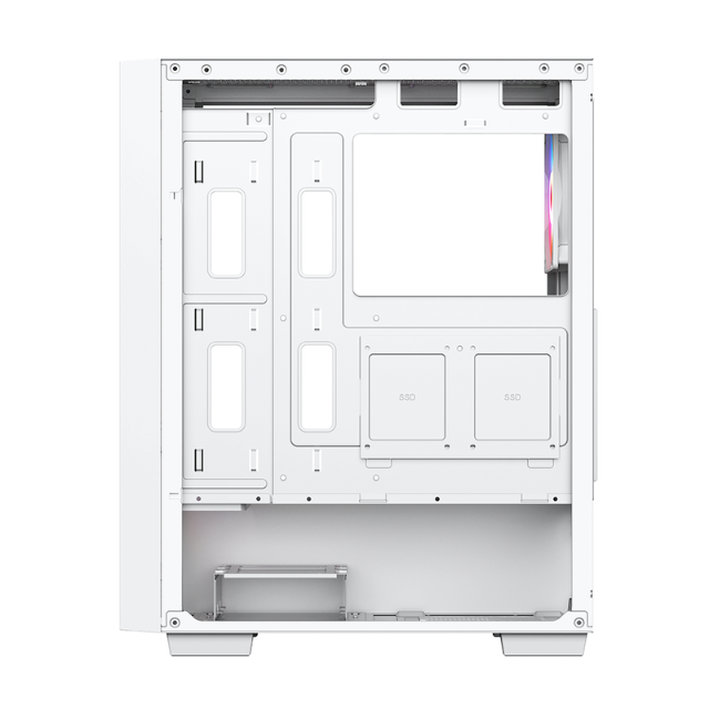 Gabinete Munfrost Alpha White / Cristal templado / ARGB Sync / Controlador de ventiladores / Atx - Micro ATX - Mini ITX / 4 Ventiladores ARGB incluido
