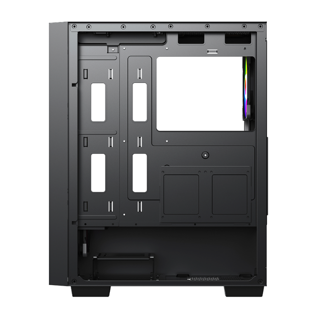 Gabinete Munfrost Alpha Black / Cristal templado / ARGB Sync / Controlador de ventiladores / Atx - Micro ATX - Mini ITX / 4 Ventiladores ARGB incluido