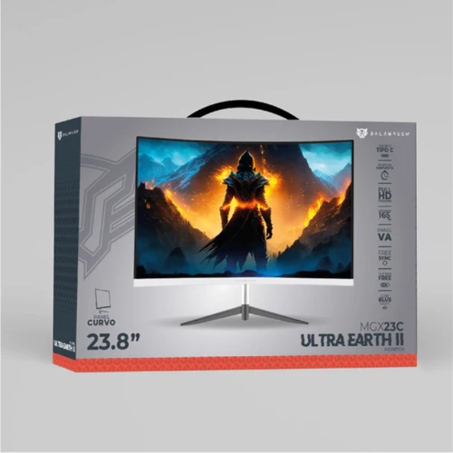 Monitor Gamer Balam Rush MGX23C / Curvo 23.8 Ultra / Earth II / 1ms / 165Hz / Full HD / VA LED / USB-C /WHITE / BR-938334