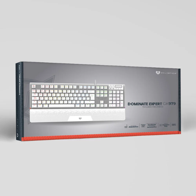 Teclado Gamer Balam Rush Dominate Expert GK979 RGB / Switch MX Red / Alámbrico / Blanco / BR-936798