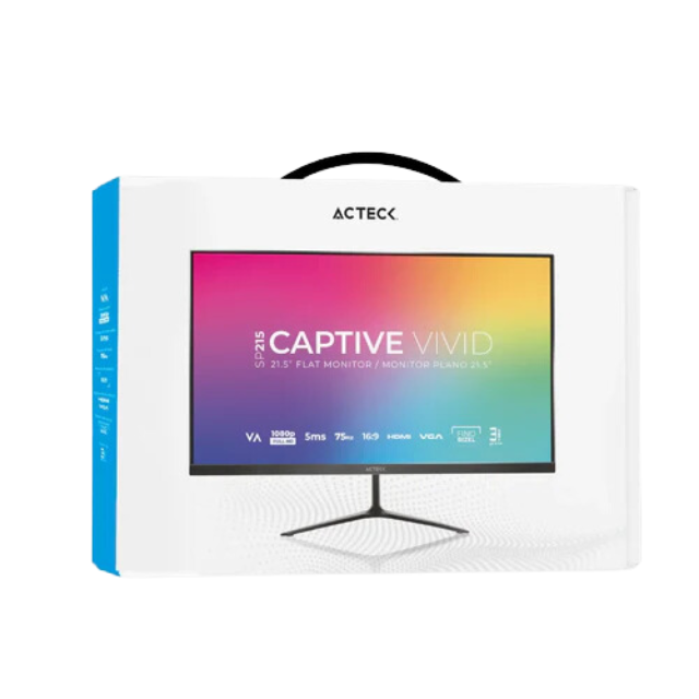 Monitor Acteck 933858 LED SP215/ 21.5" / Full HD / Widescreen / 75Hz / HDMI / Negro / AC-933858