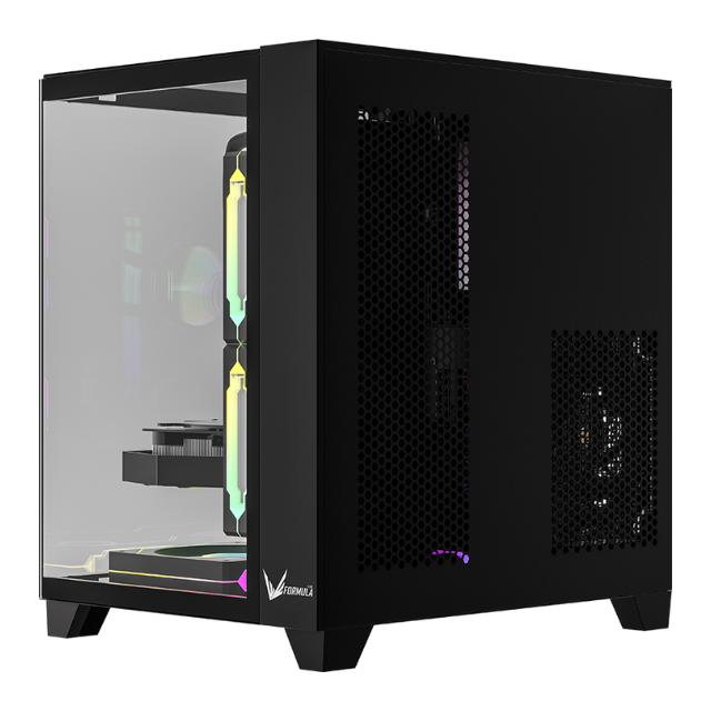 Gabinete Formula Crystal Z9m ,mid Atx, Usb 3.0, Type-c, Black