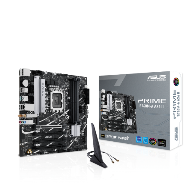 Tarjeta Madre ASUS PRIME B760M-A AX6 II, Micro-ATX, LGA 1700, Intel B760, 192GB DDR5, HDMI/DP para Intel