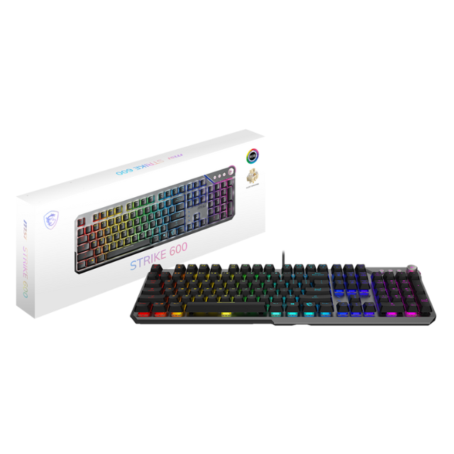 Teclado Gamer MSI STRIKE 600 SILENT LED RGB, Teclado Mecánico, Membrana, Alámbrico, USB, Negro, Inglés