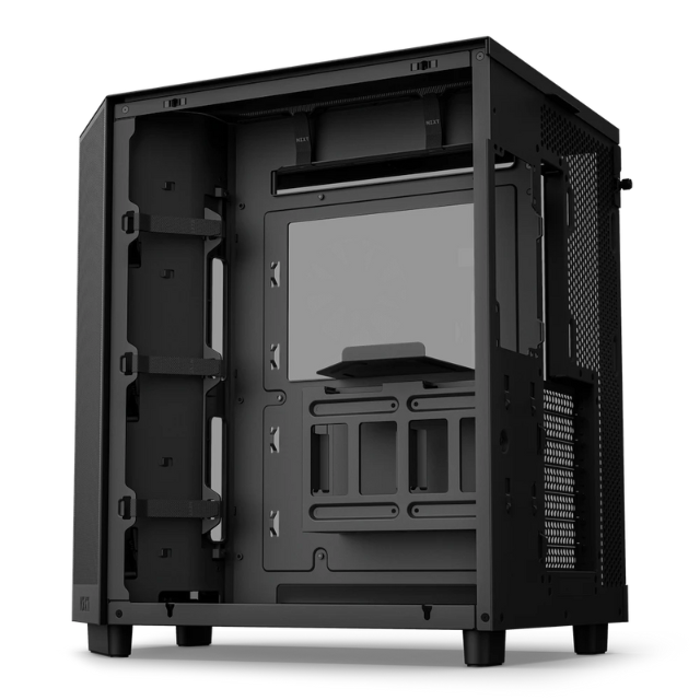 Gabinete NZXT H6 FLOW BLACK RGB / Cristal Templado / Mini-ITX / Micro-ATX / ATX / USB 3.2 / USB 3.2 Gen.2 Tipo C / Sin Fuente / Negro / 3 Ventiladores RGB / CC-H61FB-R1