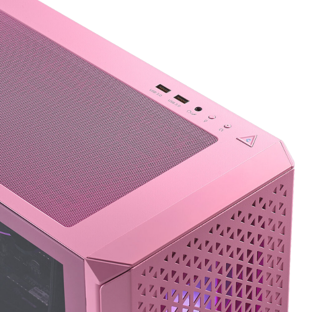 Gabinete XPG Starker Air ARGB / Cristal Templado / Midi-Tower, Mini-ITX/Micro-ATX/ATX / USB 3.0 / Sin Fuente / Rosa / STARKERAIR-PKCUS