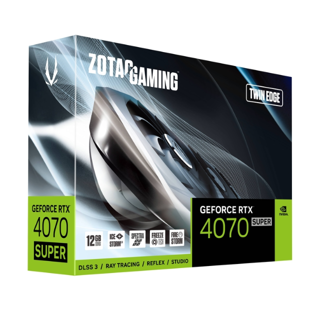 Tarjeta Video Zotac Gaming Geforce RTX 4070 SUPER TWIN EDGE OC / 12GB GDDR6X / ZT-40720H-10M