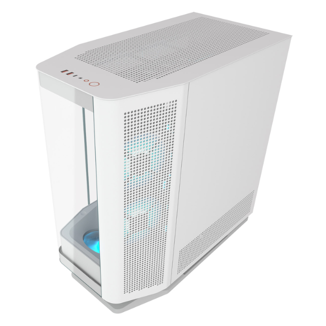 Gabinete Cougar FV270 / MidTower E-ATX / Ventiladores ARGB PWM Integrados / Prisma de Luz / Protector de Filtro / Soporte Sin Herramientas / Blanco / 3858M60.0002