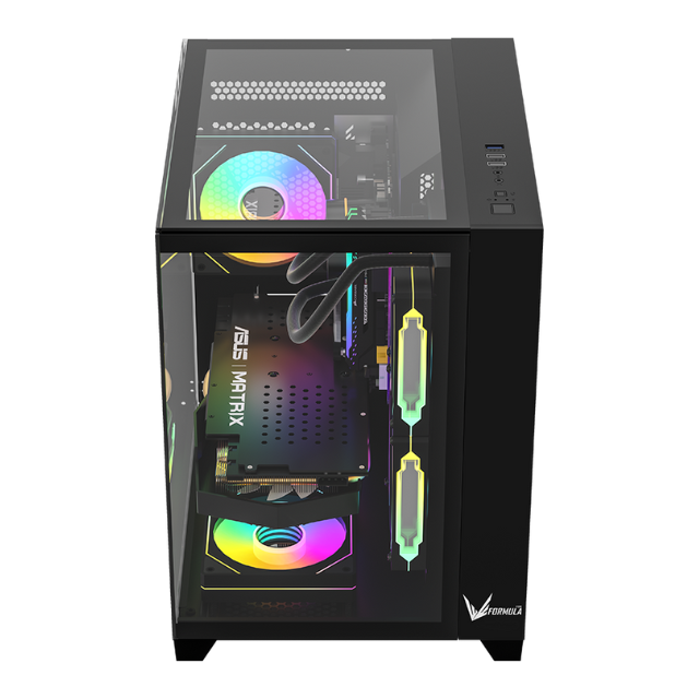Gabinete Formula Crystal Z9m ,mid Atx, Usb 3.0, Type-c, Black