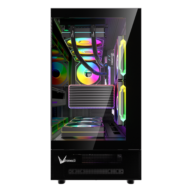 Gabinete Mid Tower Formula V Crystal Z8 Cosmic Negro 6 Fan