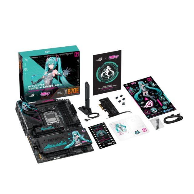Tarjeta Madre ASUS ROG STRIX X870E-H GAMING WIFI7 EDICIÓN HATSUNE MIKU / ATX / AMD X870E / Up to 256GB DDR5 / ROG STRIX X870E-H GAMING MIKU