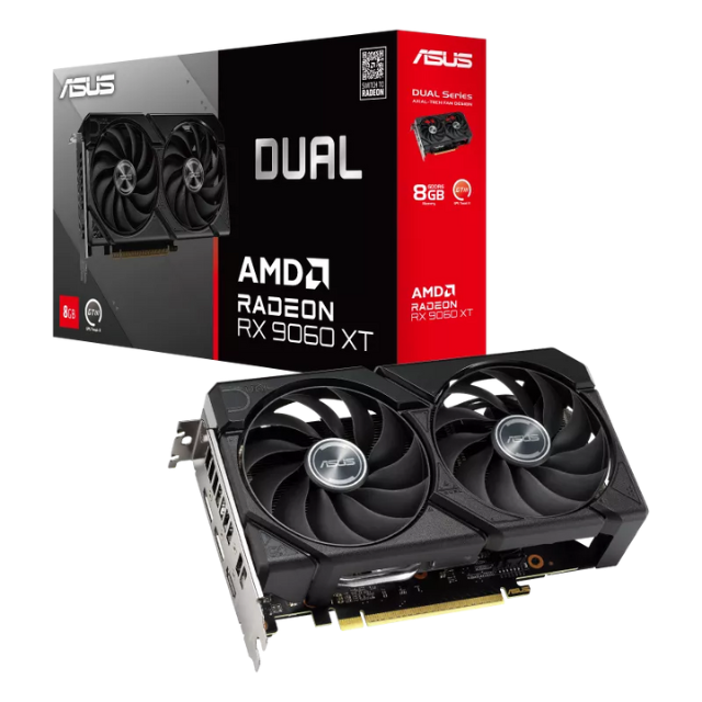 Tarjeta de Video ASUS Dual Radeon™ RX 9060 XT 16GB GDDR6 / HDMI /  Displayport / DUAL-RX9060XT-16G