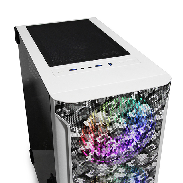 Gabinete Yeyian Hollow 2500 White/ ATX / Cristal Templado / Sin Fuente - Incluye 3 Ventiladores RGB 120mm Frontal / YGH-49704