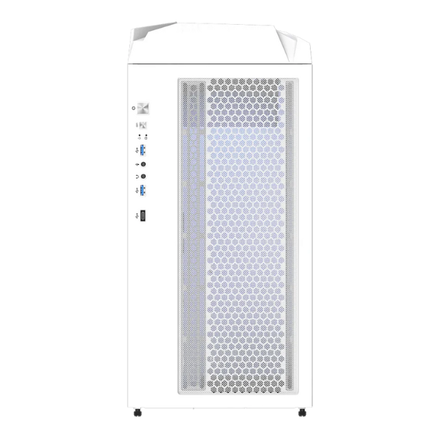 Gabinete Gigabyte C301 GLASS / Midi-Tower, ATX/E-ATX/Micro-ATX/Mini-ITX / Cristal Templado / USB 3.0/USB-C / Sin Fuente / 4 Ventiladores Instalados ARGB / Blanco / GB-C301GW