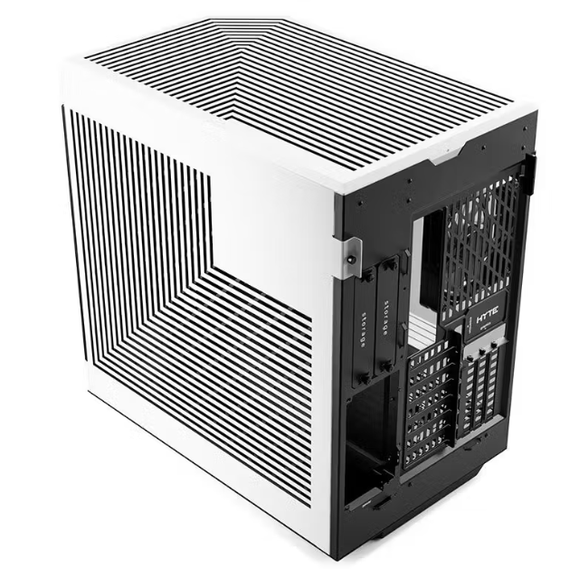 Gabinete HYTE Y60 / Mid-Tower ATX / 3x 120mm ventiladores pre instalados / Vidrio Templado panorámico de Doble cámara con Cable Elevador PCIE 4.0 Incluido / Color Blanco / CS-HYTE-Y60-BW