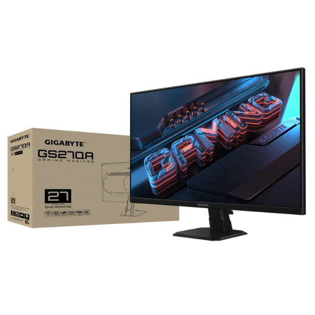 Monitor Gamer Gigabyte GS27QA LCD 27 pulgadas, 2560x1440 Quad HD, FreeSync, 180Hz, HDMI/DisplayPort, Negro