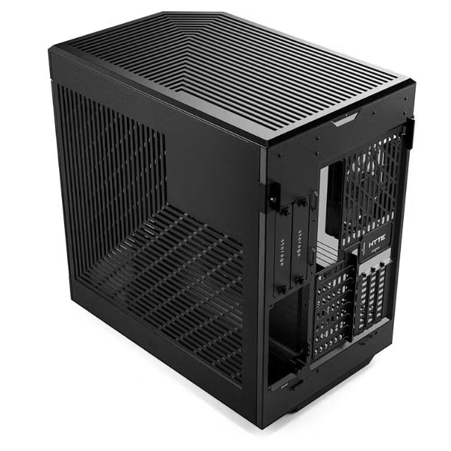 Gabinete HYTE Y60 / Mid-Tower ATX / 3x 120mm ventiladores pre instalados / Vidrio Templado panorámico de Doble cámara con Cable Elevador PCIE 4.0 Incluido / Color Negro / CS-HYTE-Y60-B