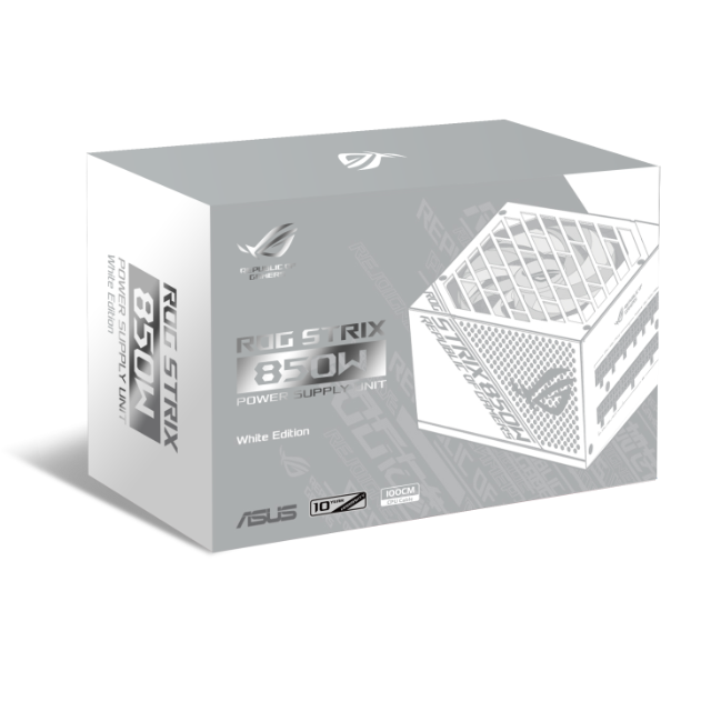 Fuente de poder Asus ROG Strix 850W WHITE / 80 Plus Gold Full Modular / ROG-STRIX-850W-WHITE