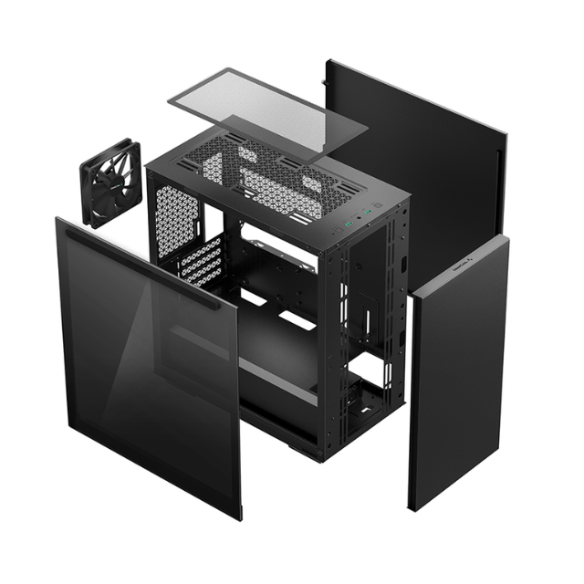 Gabinete Gamer DeepCool MACUBE 110 con ventana, Midi-Tower/ BLACK/ R-MACUBE110-BKNGM1N-G-1