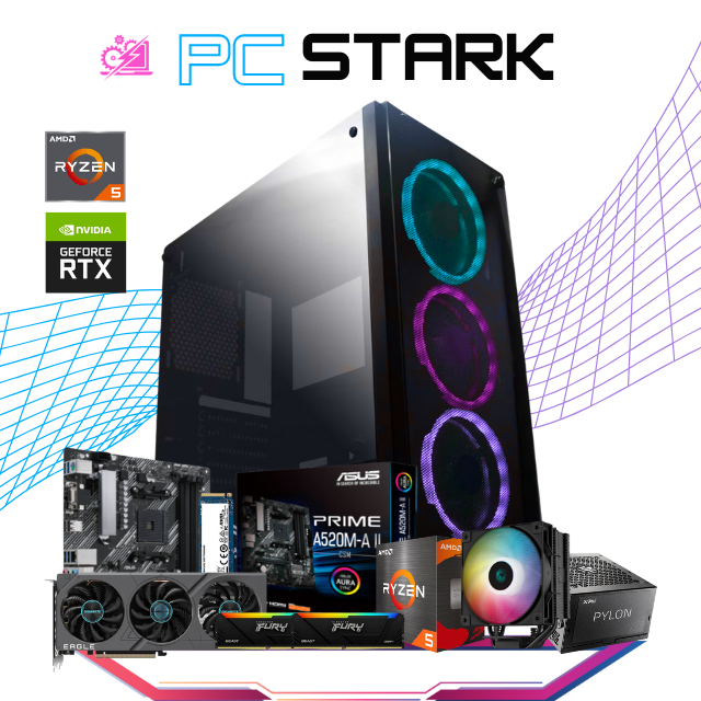 PC STARK / AMD RYZEN 5 5500 / RTX 4060 / 32GB RAM / 1TB SSD M.2 NVME /A520M / DISIPADOR DE TORRE / FUENTE 700W 80+ BRONZE/ PROMOCION