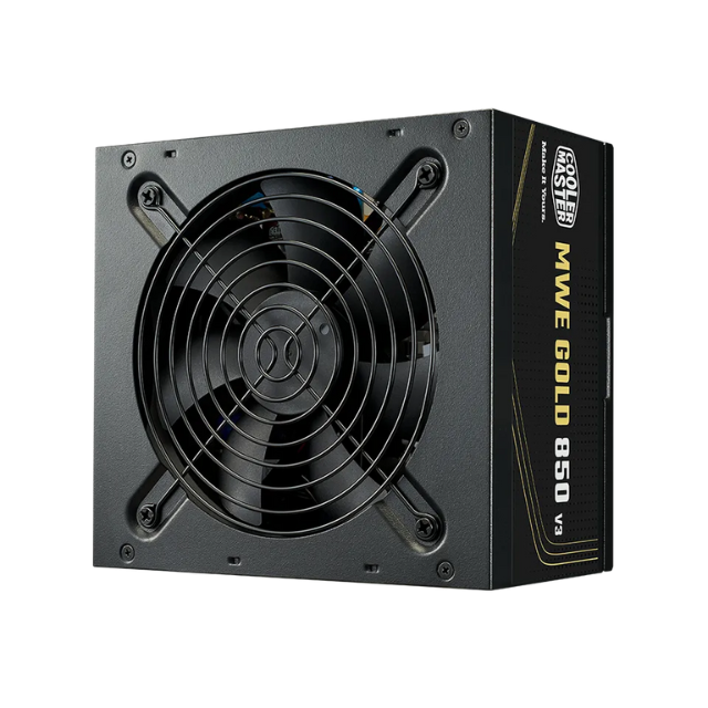 FUENTE DE PODER 850w 80+ GOLD COOLER MASTER (MPE-8506-ACAG-BUS) MWE GOLD 850 V3,ATX 12V VER.3.1,NO MODULAR,PFC ACT