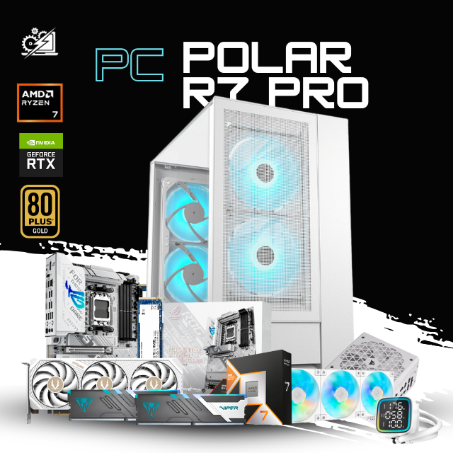 PC POLAR R7 PRO/ AMD RYZEN 7 9800X3D / RTX 5070 TI 16G / 32GB RAM DDR5 / 2TB SSD NVME / ENFRIAMIENTO LIQ 360MM / FUENTE 850W 80+ GOLD / W11 PRO / PROMOCION