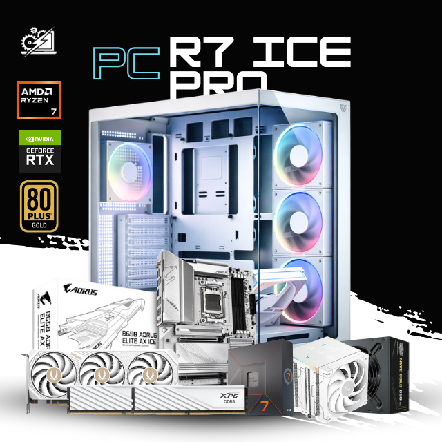 AMD PC R7 ICE PRO / AMD RYZEN 7 7700X / RTX 5070 TI 16G / 32GB RAM DDR5 / 1TB SSD NVME / DISIPADOR DE TORRE DOBLE FAN / FUENTE 850W 80+ GOLD / W11 PRO / PROMOCION