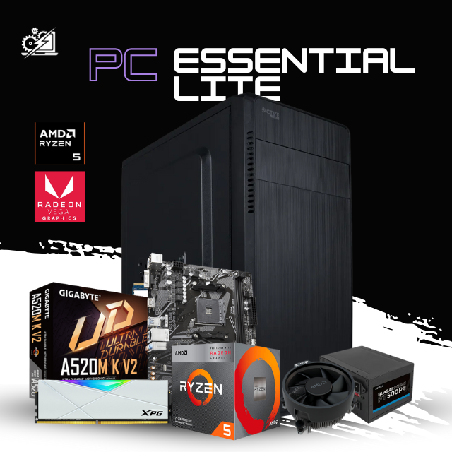 PC ESSENTIAL LITE / AMD RYZEN 5 3400G / RADEON VEGA GRAPHICS / 8GB RAM / 240GB SSD / W11 PRO / PROMOCION
