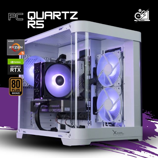 PC QUARTZ R5 / AMD RYZEN 5 5500 / RTX 5050 / 16GB RAM / 1TB SSD NVME / A520M / DISIPADOR DE TORRE / 650W 80+ BRONZE / W11 PRO / PROMOCION