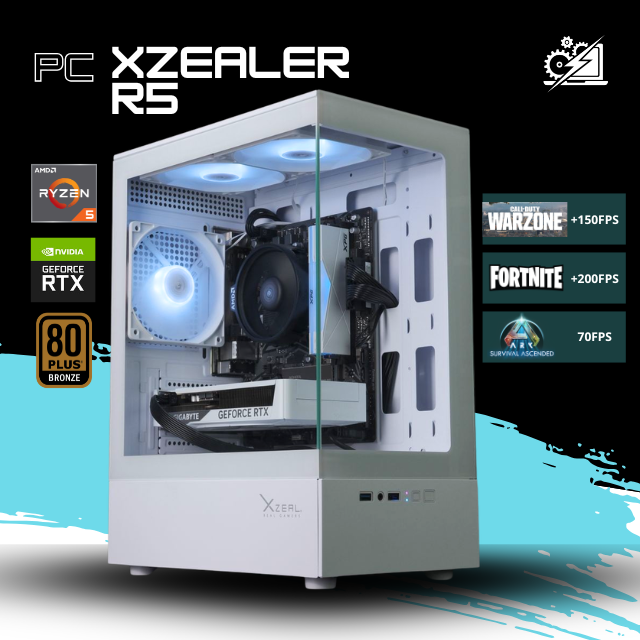 PC XZEALER R5 / AMD RYZEN 5 5500 / RTX 5060 / 16GB RAM / 1TB SSD NVME / A520M / FUENTE 700W 80+ BRONZE / W11 PRO / PROMOCION