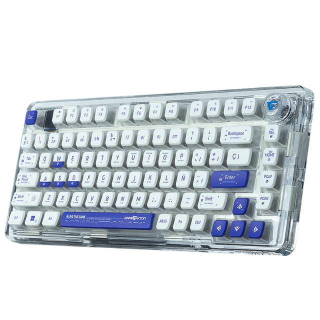 Teclado Game Factor KBG800 / Bluetooth / Gasket / Conexión USB/ Pantalla Led 0.85" / 75% / Blanco / KBG800