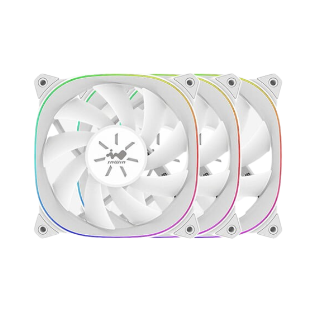 Kit de ventiladores InWin Sirius Extreme Pure ASE120P / paquete triple IW-FN-ASE120P-3PK / color blanco / 120 x 120 x 25 mm / PWM 400 - 1500 +/- 10% RPM