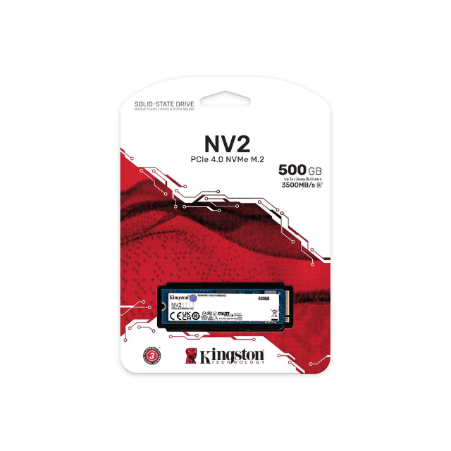 Unidad de Estado Solido M.2 KINGSTON / 500GB (SNV2S/500G) / NV2 / PCIE 4.0 / NVME 228