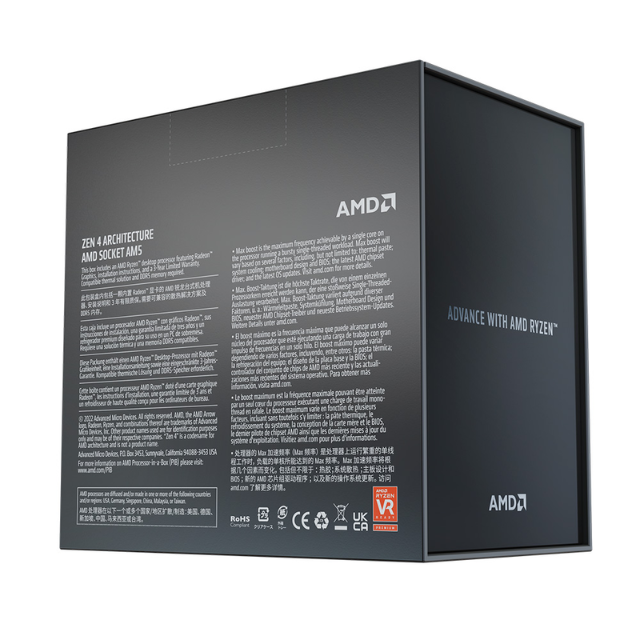 Procesador AMD Ryzen 9 7900X / Socket AM5 / 4.7GHz / 12 núcleos 24 hilos / Gráficos Integrados /100-100000589WOF / 7000 Series / NO INCLUYE DISIPADOR