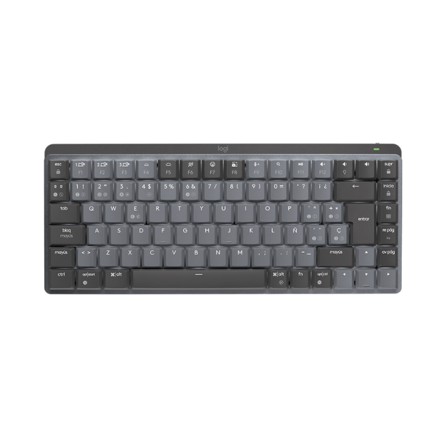 Teclado Mecánico MX Mechanical Mini / receptor logi bolt / bluetooth / recargable por usb tipo C / Grafito Español MX Mechanical Mini Tactile Quiet / 920-010846