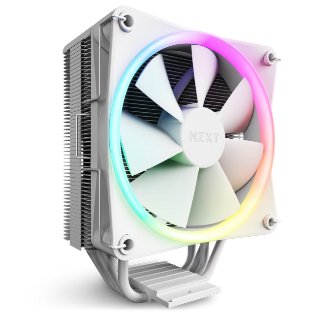 Disipador CPU NZXT T120 Blanco RGB/ Enfriador de Aire para CPU / Tubos de Cobre Conductivos / Rodamientos Dinámicos de Fluidos / Compatibilidad AMD e Intel / RC-TR120-W1