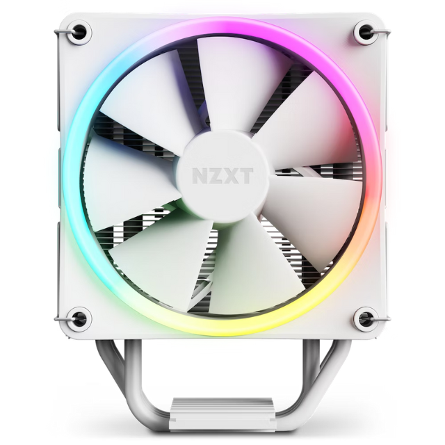 Disipador CPU NZXT T120 Blanco RGB/ Enfriador de Aire para CPU / Tubos de Cobre Conductivos / Rodamientos Dinámicos de Fluidos / Compatibilidad AMD e Intel / RC-TR120-W1