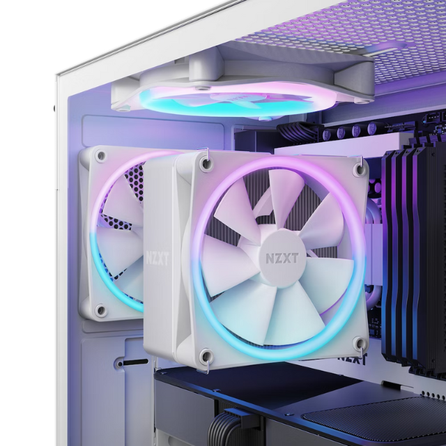 Disipador CPU NZXT T120 Blanco RGB/ Enfriador de Aire para CPU / Tubos de Cobre Conductivos / Rodamientos Dinámicos de Fluidos / Compatibilidad AMD e Intel / RC-TR120-W1