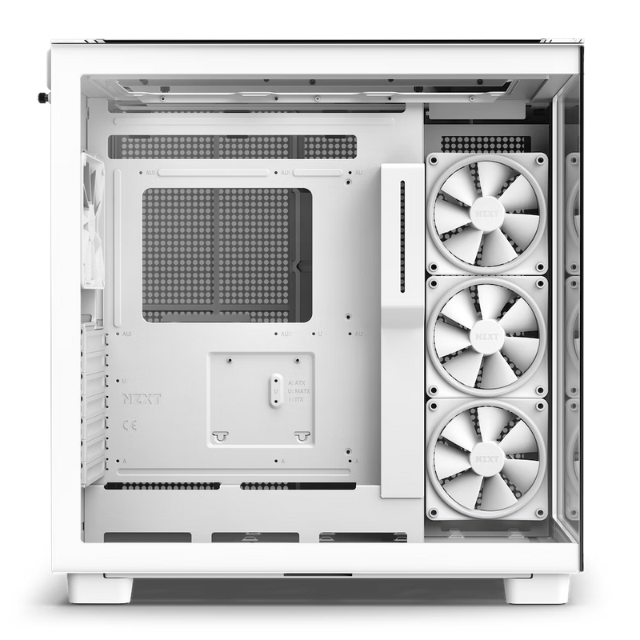 NZXT H9 Elite / ATX Mid Tower / Incluye 3 Ventiladores 120mm RGB Duo Fan / Capacidad de 10 Ventiladores / Soporta radiadores de 360 mm / Panel Lateral de Vidrio Templado / Blanco / CM-H91EW-01