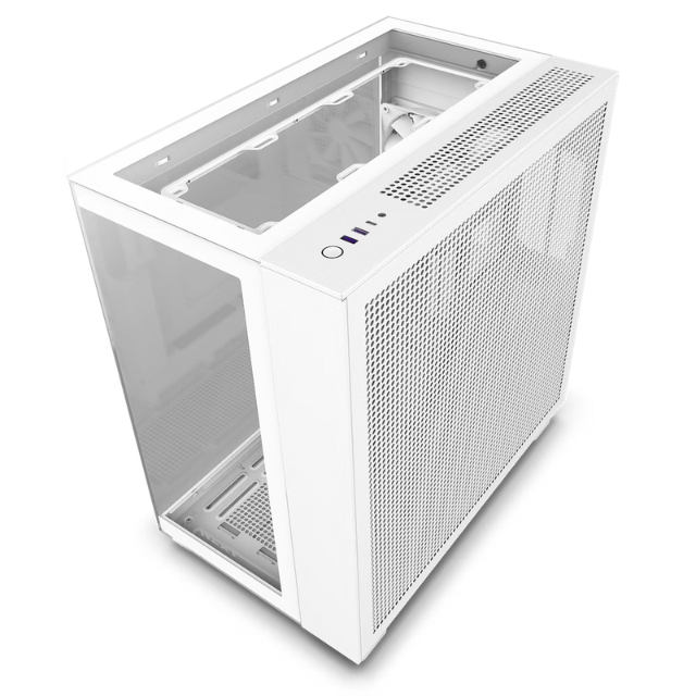 NZXT H9 Elite / ATX Mid Tower / Incluye 3 Ventiladores 120mm RGB Duo Fan / Capacidad de 10 Ventiladores / Soporta radiadores de 360 mm / Panel Lateral de Vidrio Templado / Blanco / CM-H91EW-01