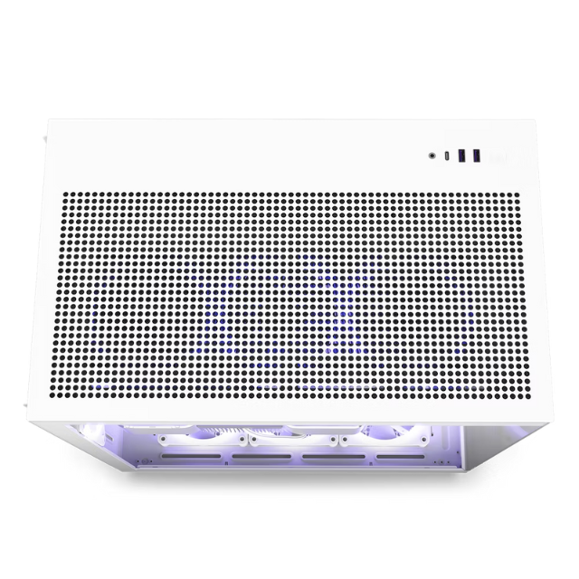 NZXT H9 Flow / ATX Mid Tower / Incluye 4 Ventiladores sin RGB / Capacidad de hasta Diez Ventiladores / Soporta radiadores de hasta 360mm  / Panel Lateral de Vidrio Templado / Blanco / CM-H91FW-01