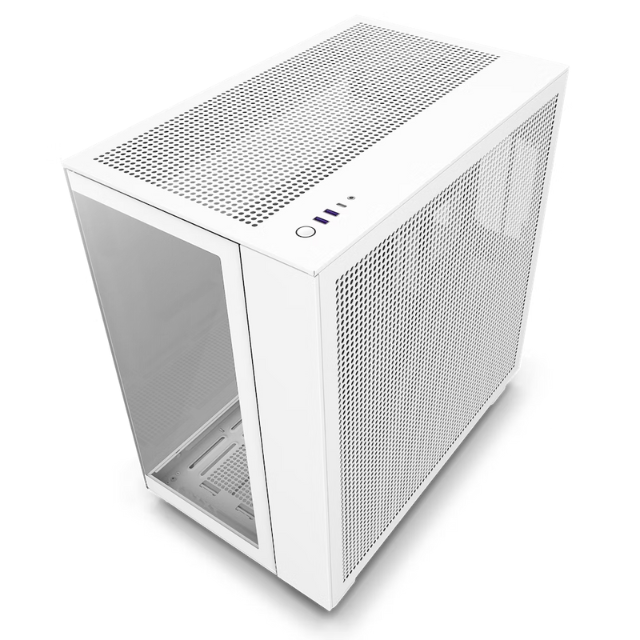 NZXT H9 Flow / ATX Mid Tower / Incluye 4 Ventiladores sin RGB / Capacidad de hasta Diez Ventiladores / Soporta radiadores de hasta 360mm  / Panel Lateral de Vidrio Templado / Blanco / CM-H91FW-01