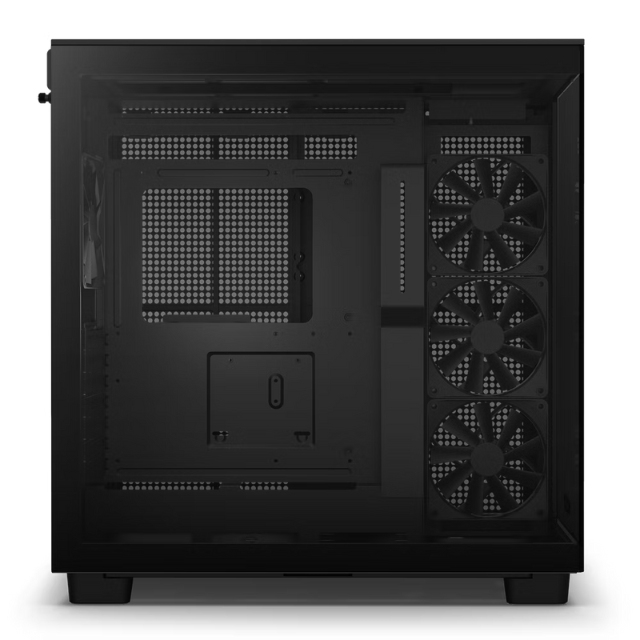 NZXT H9 Flow / ATX Mid Tower / Incluye 4 Ventiladores sin RGB / Capacidad de hasta Diez Ventiladores / Soporta radiadores de hasta 360mm / Panel Lateral de Vidrio Templado / Negro / CM-H91FB-01