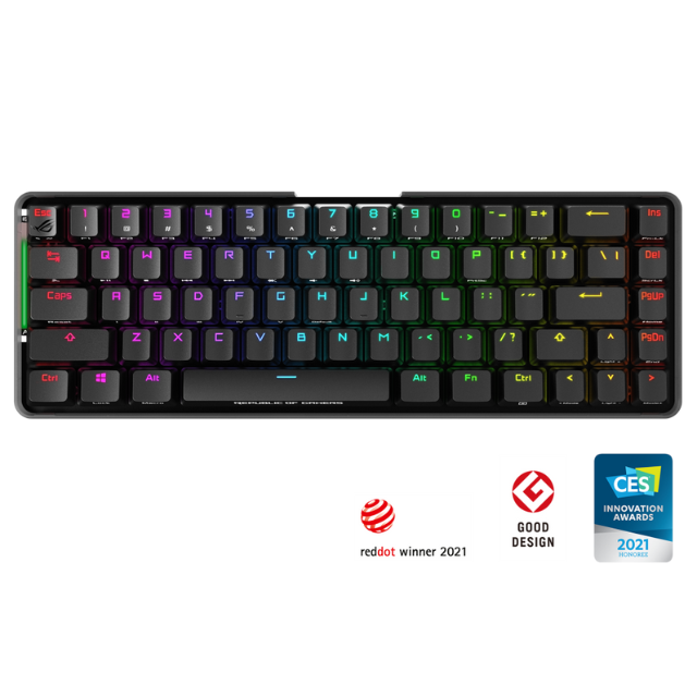 Teclado Gamer Mecánico ASUS ROG FALCHION / 65% / Inalámbrico / Switch Rog NX Blue / Aura Sync RGB / Distribución de teclas en Ingles / M601-ROG FALCHION/NX/NXNL/US